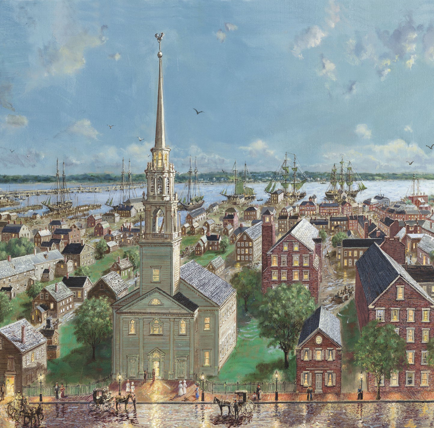 Giclee Print of "Pleasant St to the Ships, Newburyport, 1860s"