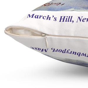 March's Hill Square Pillow with Insert by Richard Burke Jones
