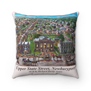 Upper State St, Newburyport, 1870 Square Pillow with Insert by Richard Burke Jones