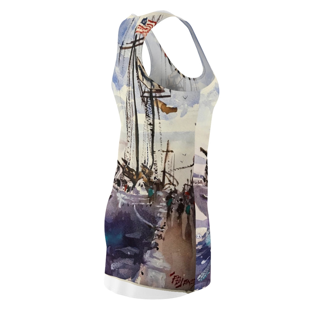 Alabama Tall Ship on Newburyport Boardwalk - Woman's Racerback Dress