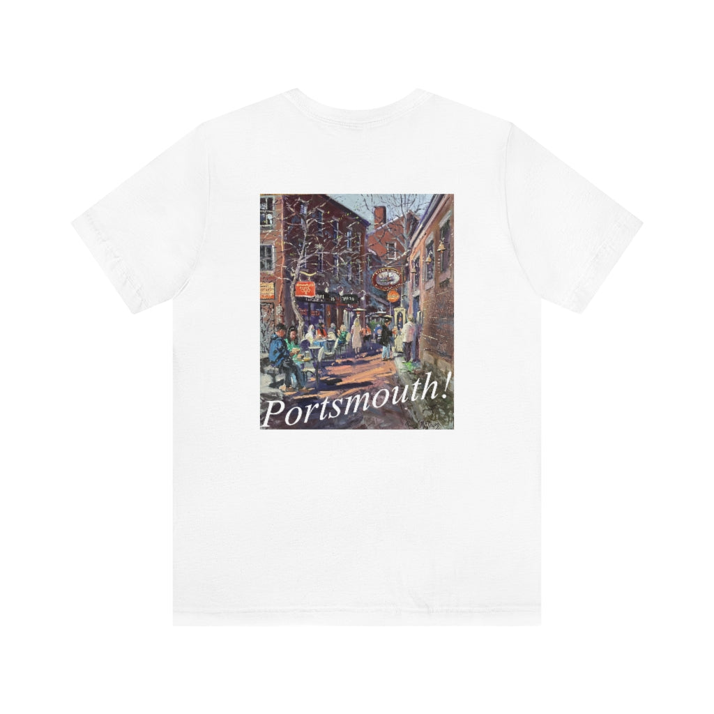 Commercial Alley Portsmouth! Artwork by Richard Burke Jones Unisex Jersey Short Sleeve Tee