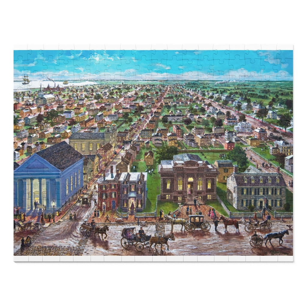 Puzzle Showing Upper State Street, Institution for Savings, Jigsaw Puzzle (252, 500, 1000-Piece) by Richard Burke Jones