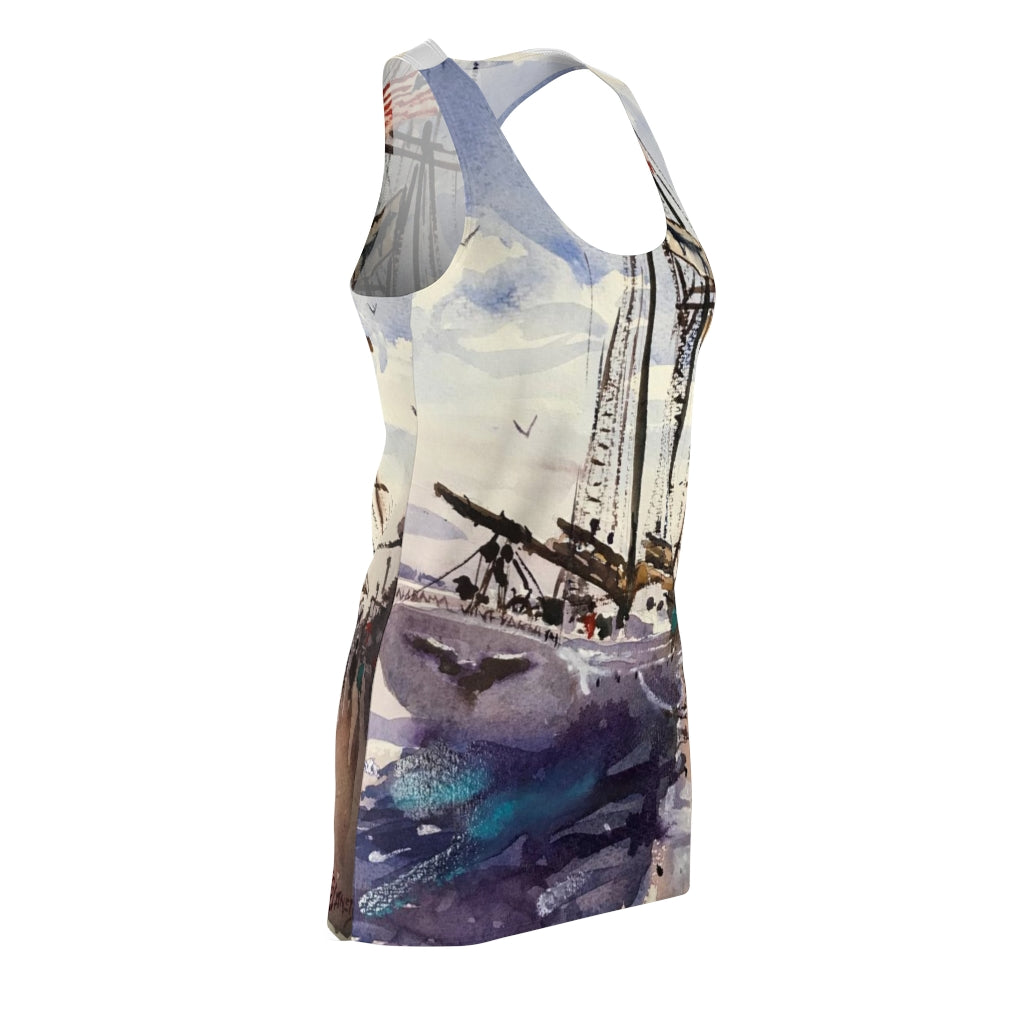 Alabama Tall Ship on Newburyport Boardwalk - Woman's Racerback Dress