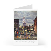 Greeting Cards (7 pcs) showing the Oil Painting of the intersection of Pleasant St and State St, Newburyport by Richard Burke Jones