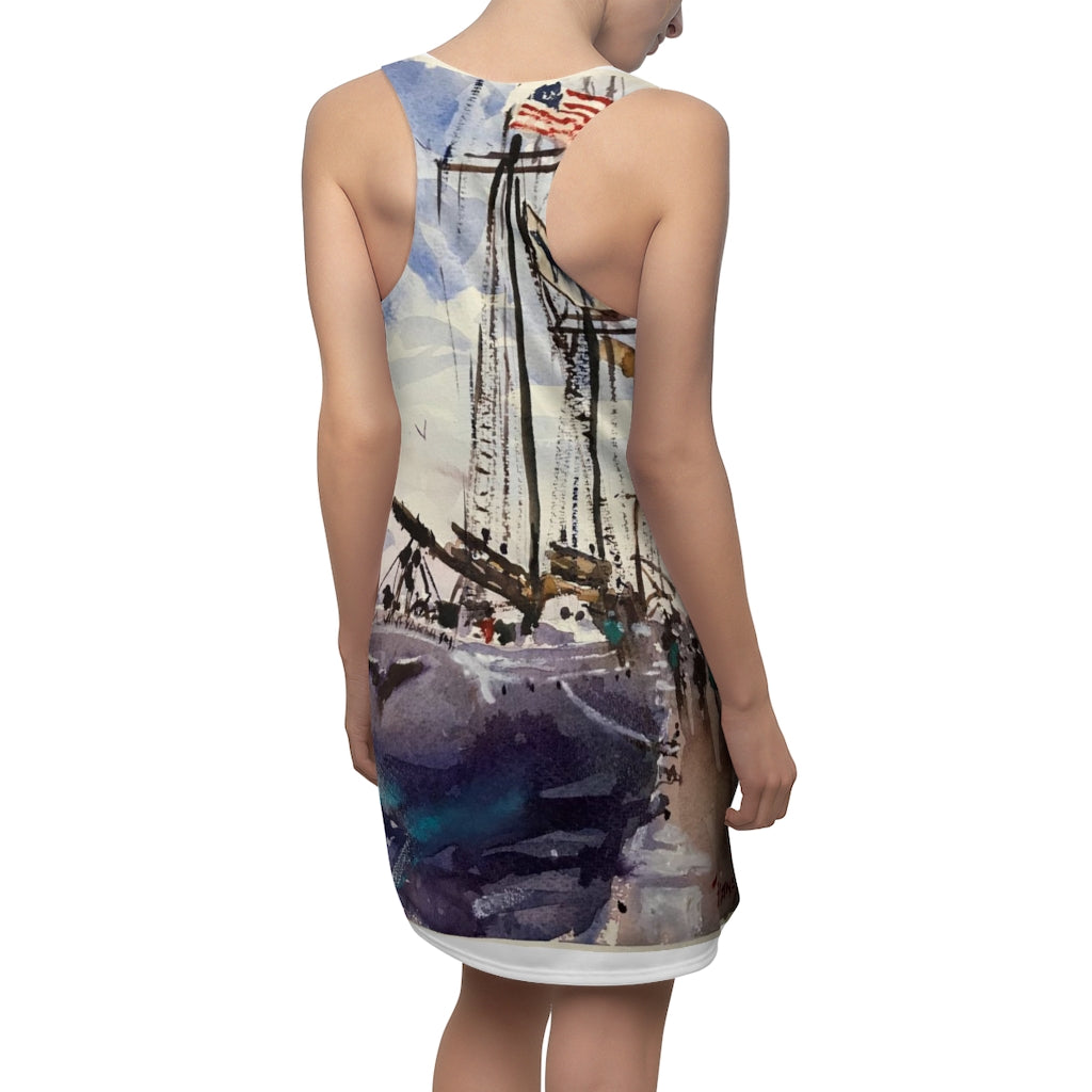 Alabama Tall Ship on Newburyport Boardwalk - Woman's Racerback Dress