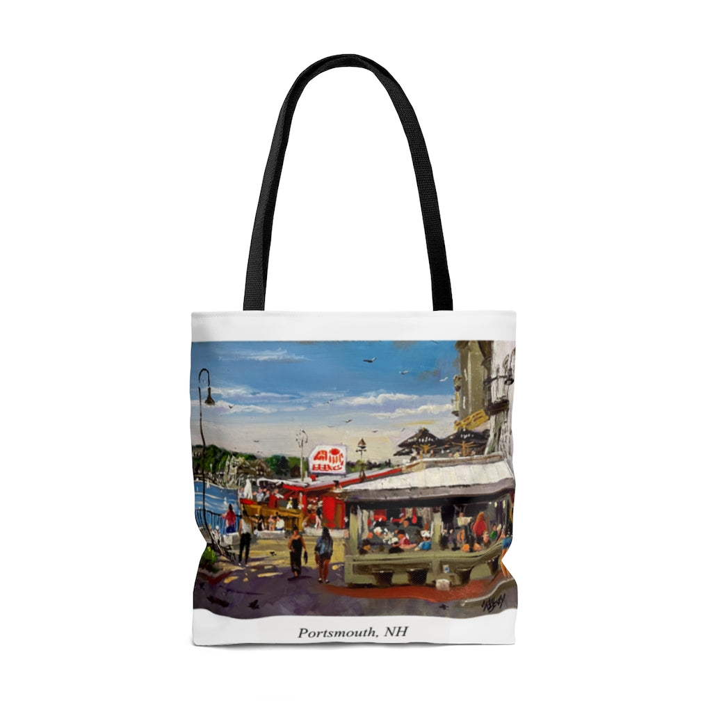 Ceres Street Portsmouth, NH Oil Painting by Richard Burke Jones  Tote Bag