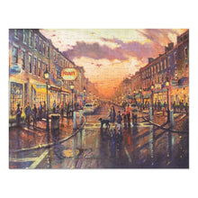 252 Piece Puzzle showing the artwork of Richard Burke Jones entitled 'State Street at Night'.