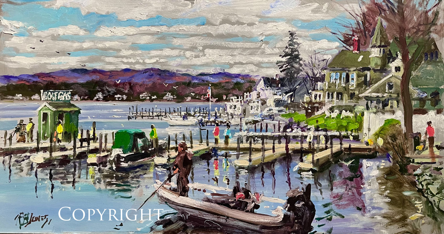 View from Wolfeboro, Oil, 14” x 24”